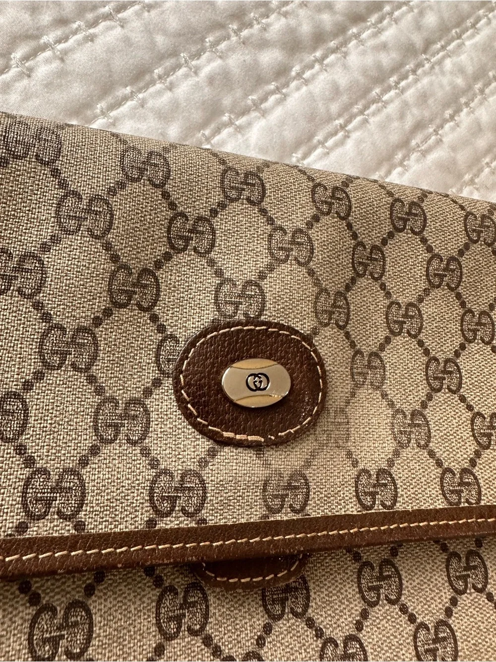 Gucci Vintage Brown Monogram Canvas Bag